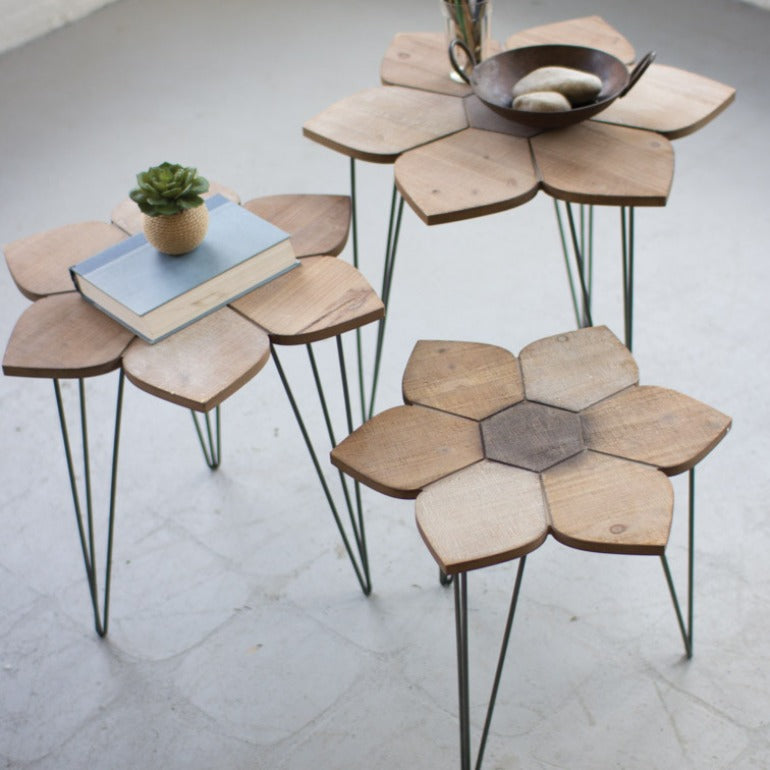 Set of 3 Flower Side Tables