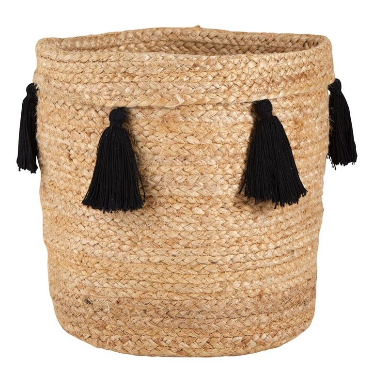 Set of 2 Jute Bag with Black Tassels