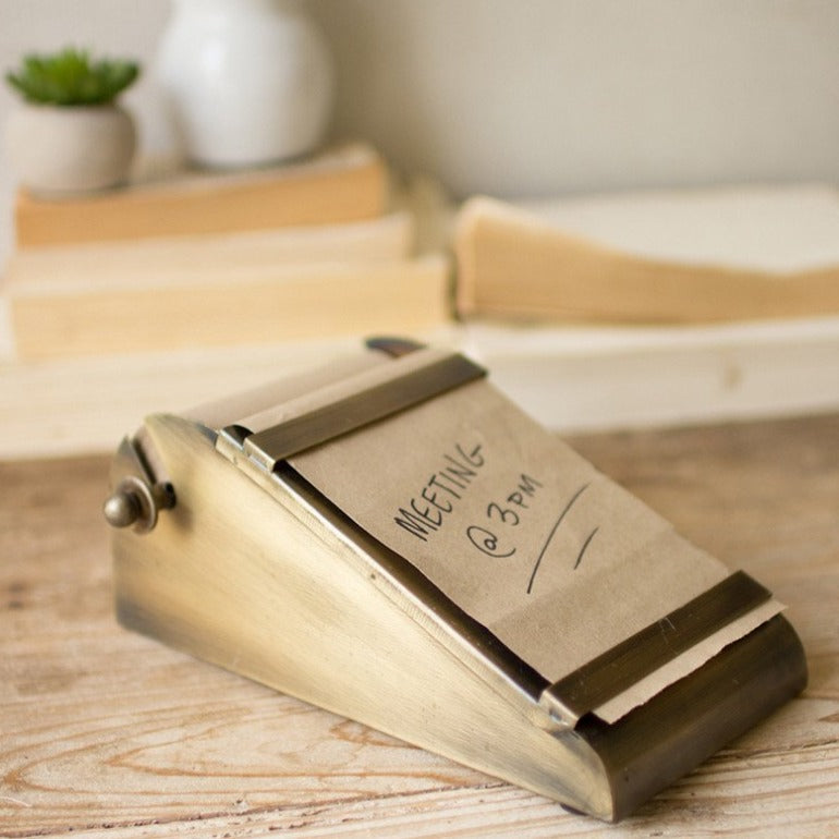 desk note roll antique brass 