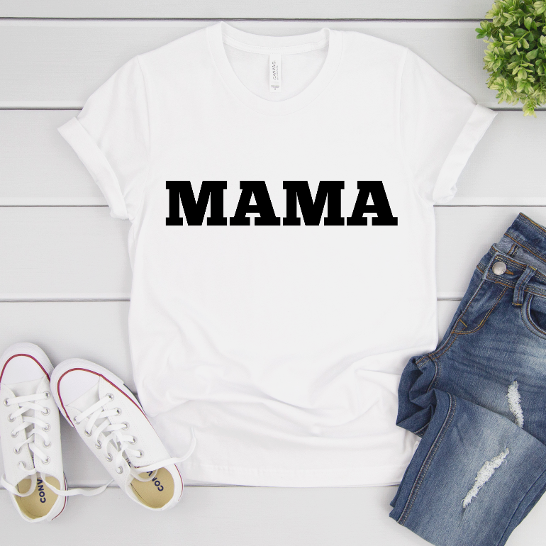 Mama white tshirt with black letters, tshirt for mama, gift for new mom