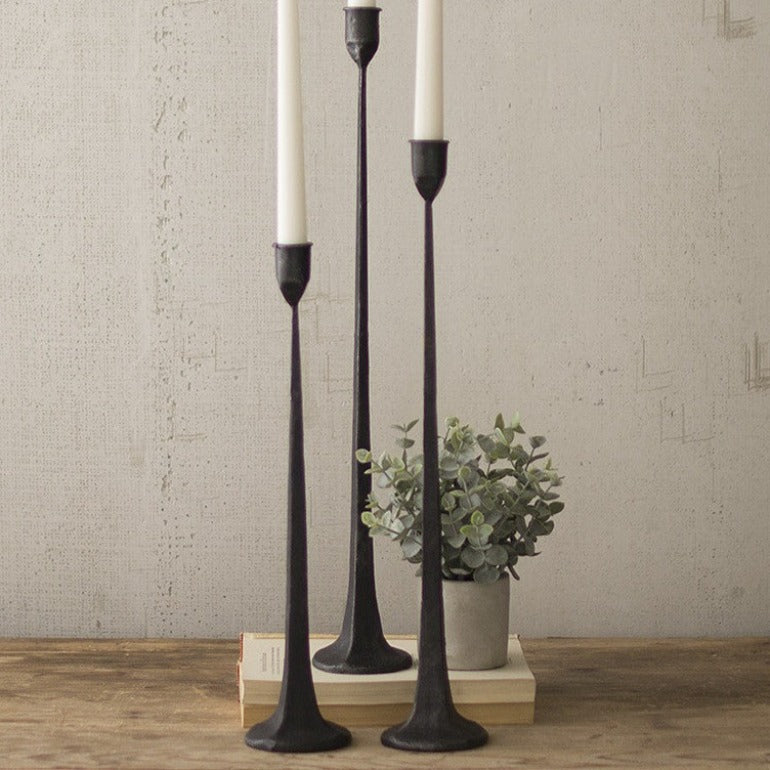 black taper candle holders