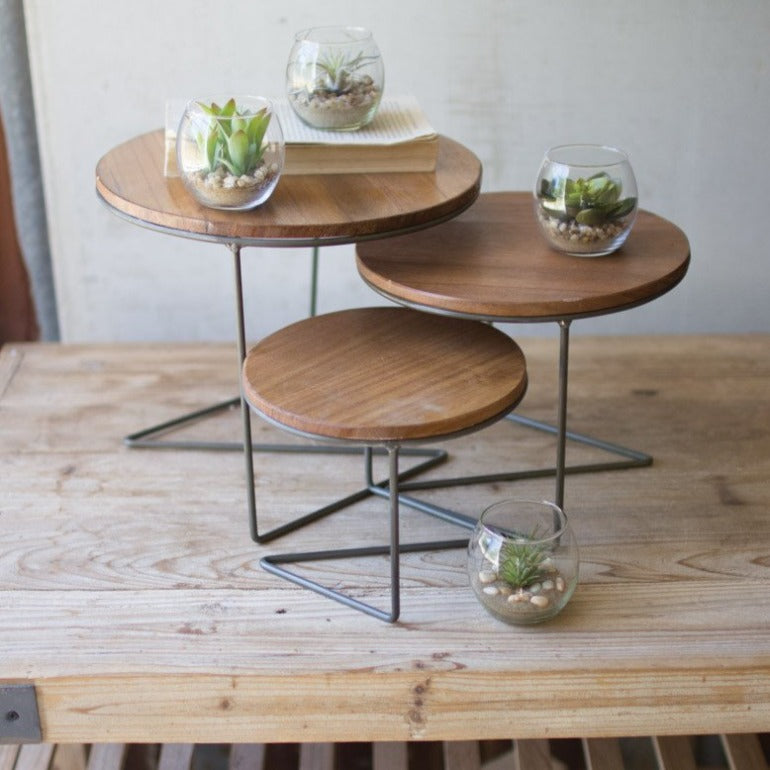 set of three risers | serving trays | modern decor and kitchenware | shop a dash of casual furniture, home décor, kitchenware, gifts, and art online or in store | Located inside the Corner Cartel in Boerne | best boerne shops for home decor vintage items accessories and gifts
