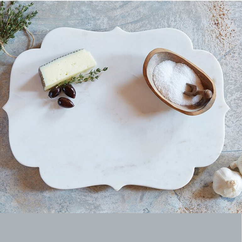 white marble cheese board | cutting board | charcuterie board | bread board | kitchenware | modern farmhouse kitchen | shop a dash of casual furniture, home décor, kitchenware, gifts, and art online or in store | Located inside the Corner Cartel in Boerne | best boerne shops for home decor vintage items accessories and gifts