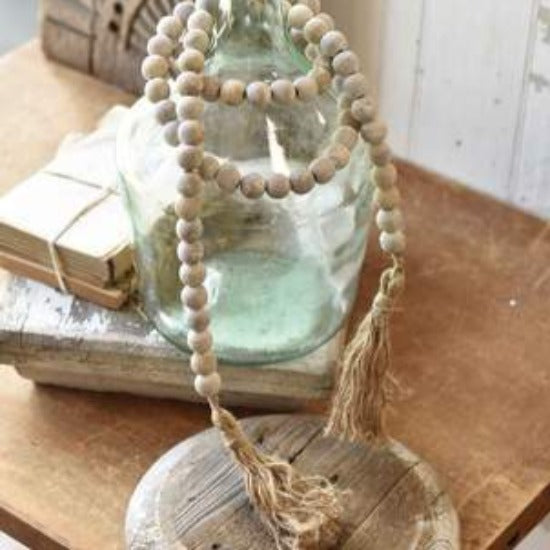 Tassel  Tied Garland - White Wash